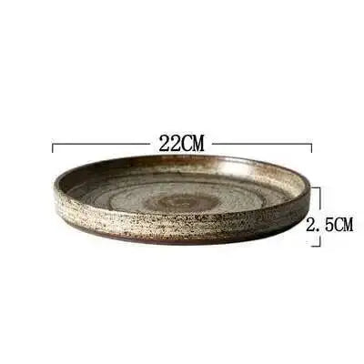 Hearth round ceramic tableware, 22 cm plate