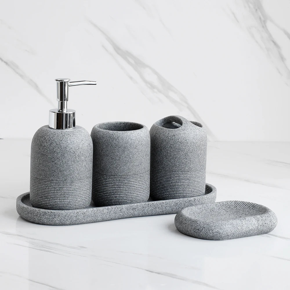 Cove 5-piece bathroom set in grey