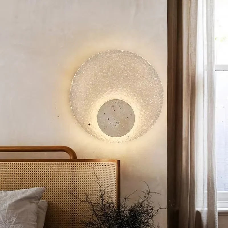 Orbit marble circle LED wall light