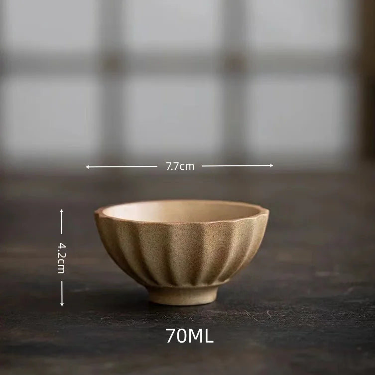 Sen ceramic tea cup, petal cup
