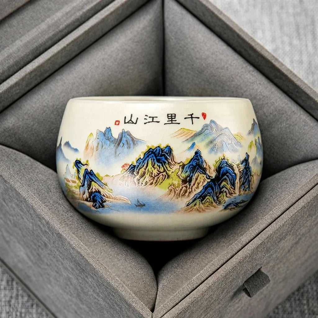Opal jade-white tea cup, matte finish, Style B