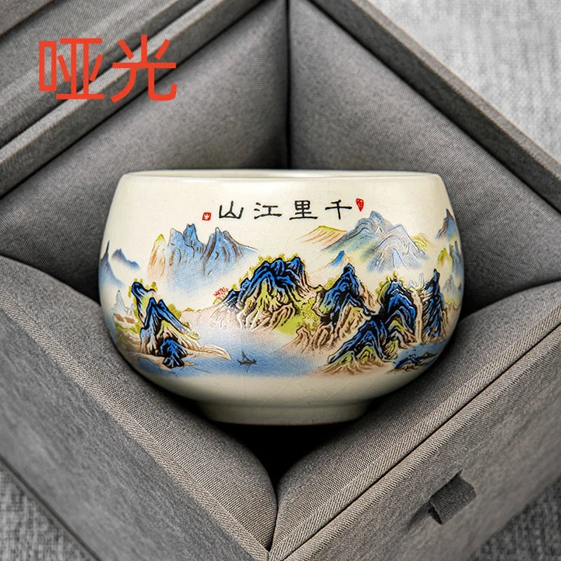 Opal jade-white tea cup, matte finish, Style B