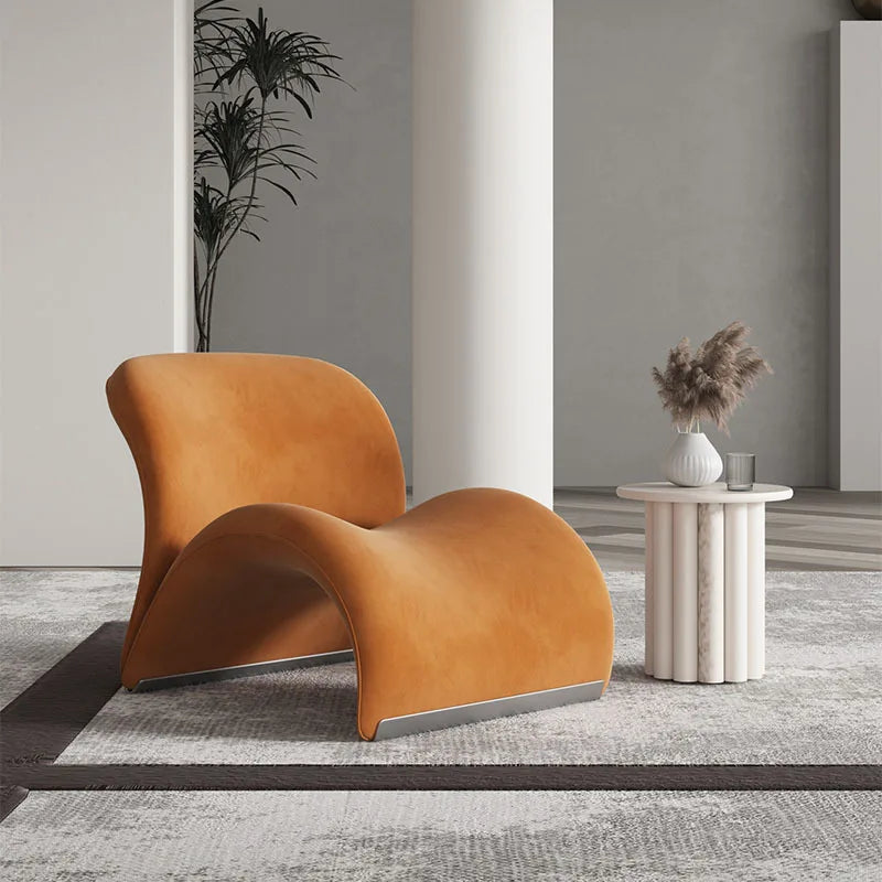Pebble lazy lounge chair in burnt orange