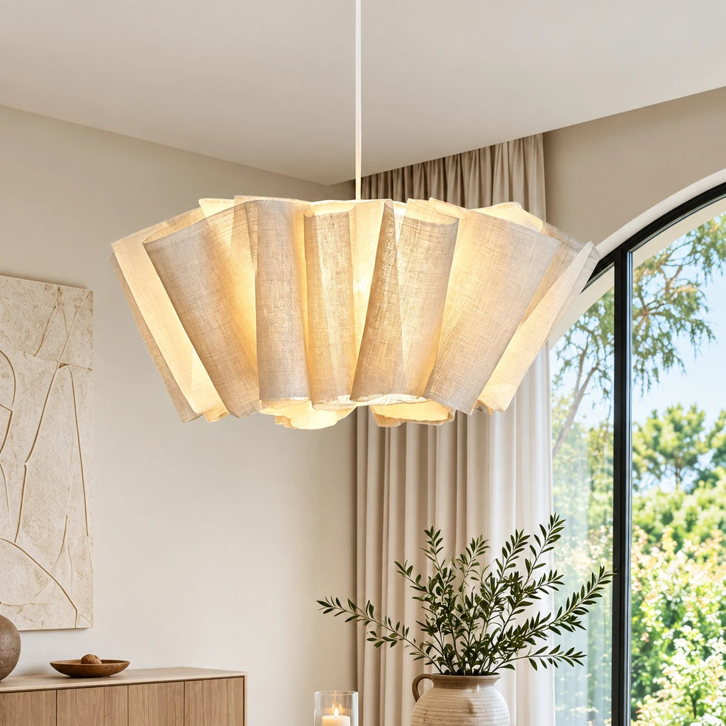 Pleat fabric pendant light