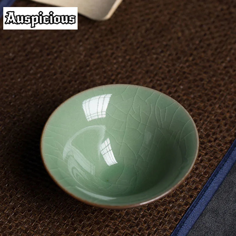 Willow celadon tea cup pair