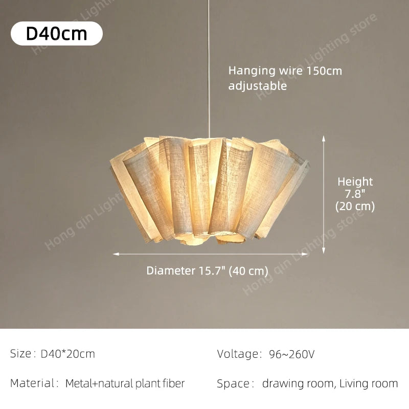 Pleat fabric pendant light, 40 cm