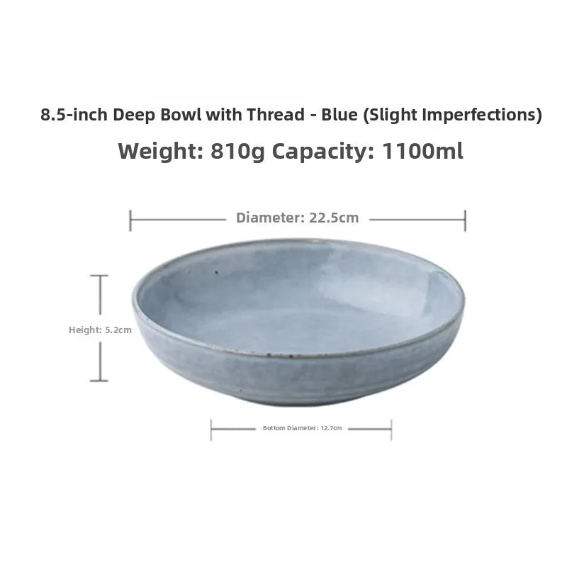 Coil ceramic deep dish in light blue