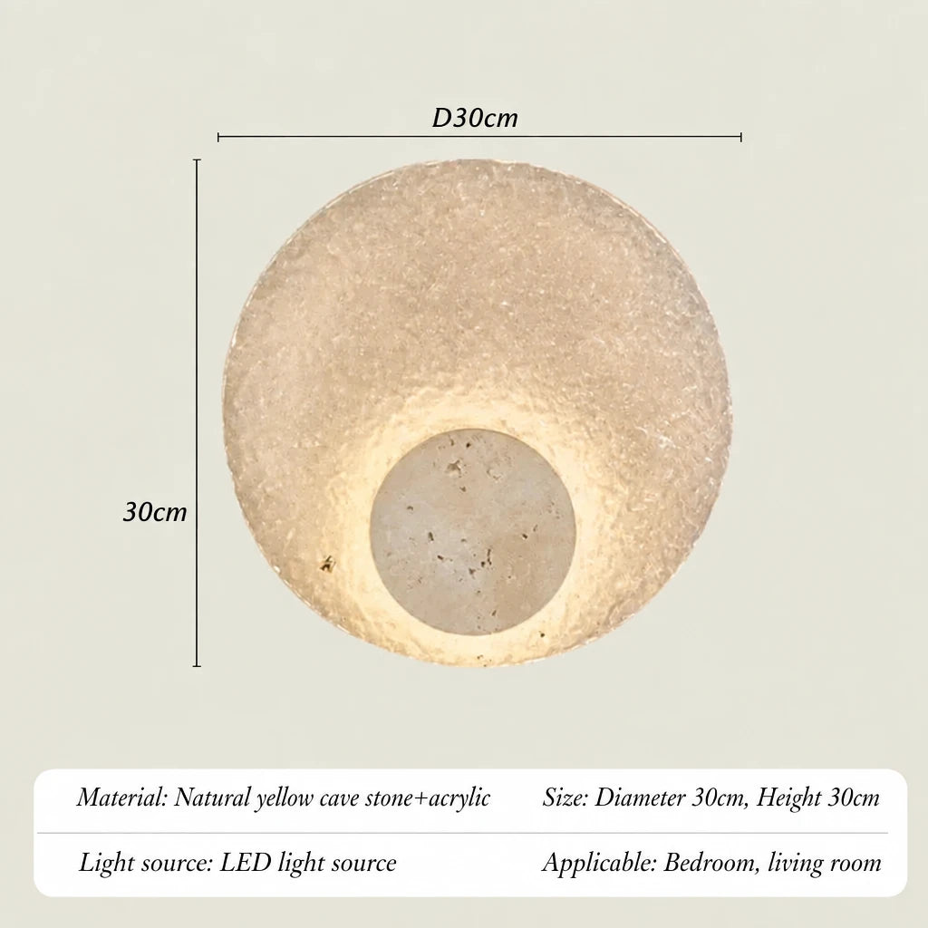 Orbit marble circle LED wall light, lower circle style