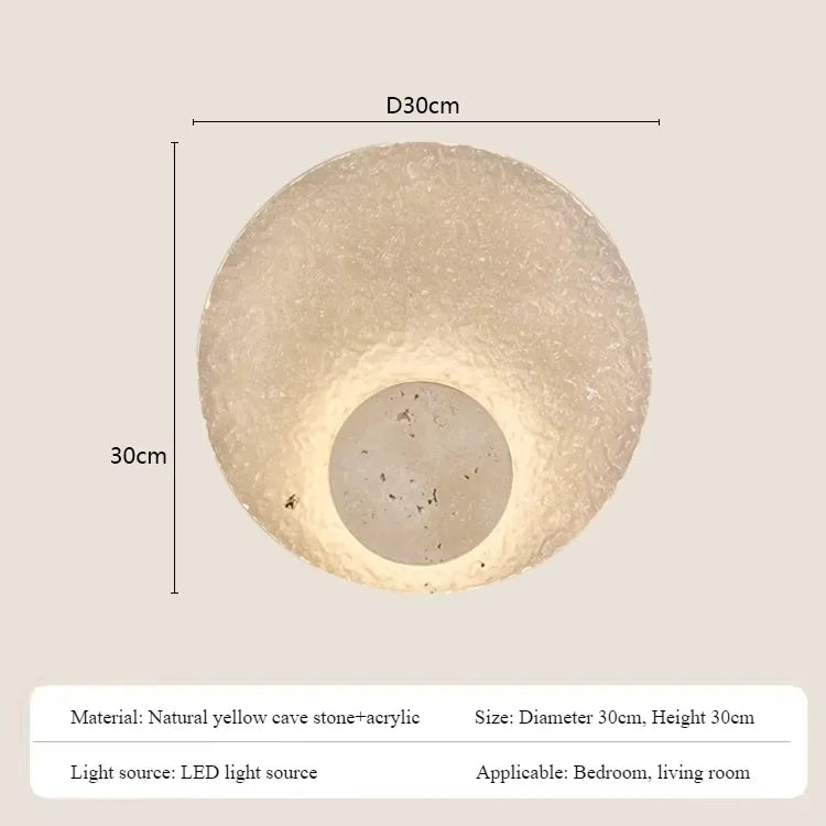 Orbit marble circle LED wall light, lower circle style