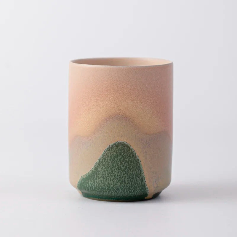 Dusk rough pottery cup in Sunset