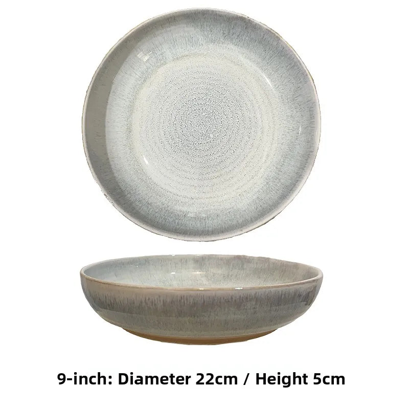 Coil ceramic deep dish in white, 9-inch threaded dish