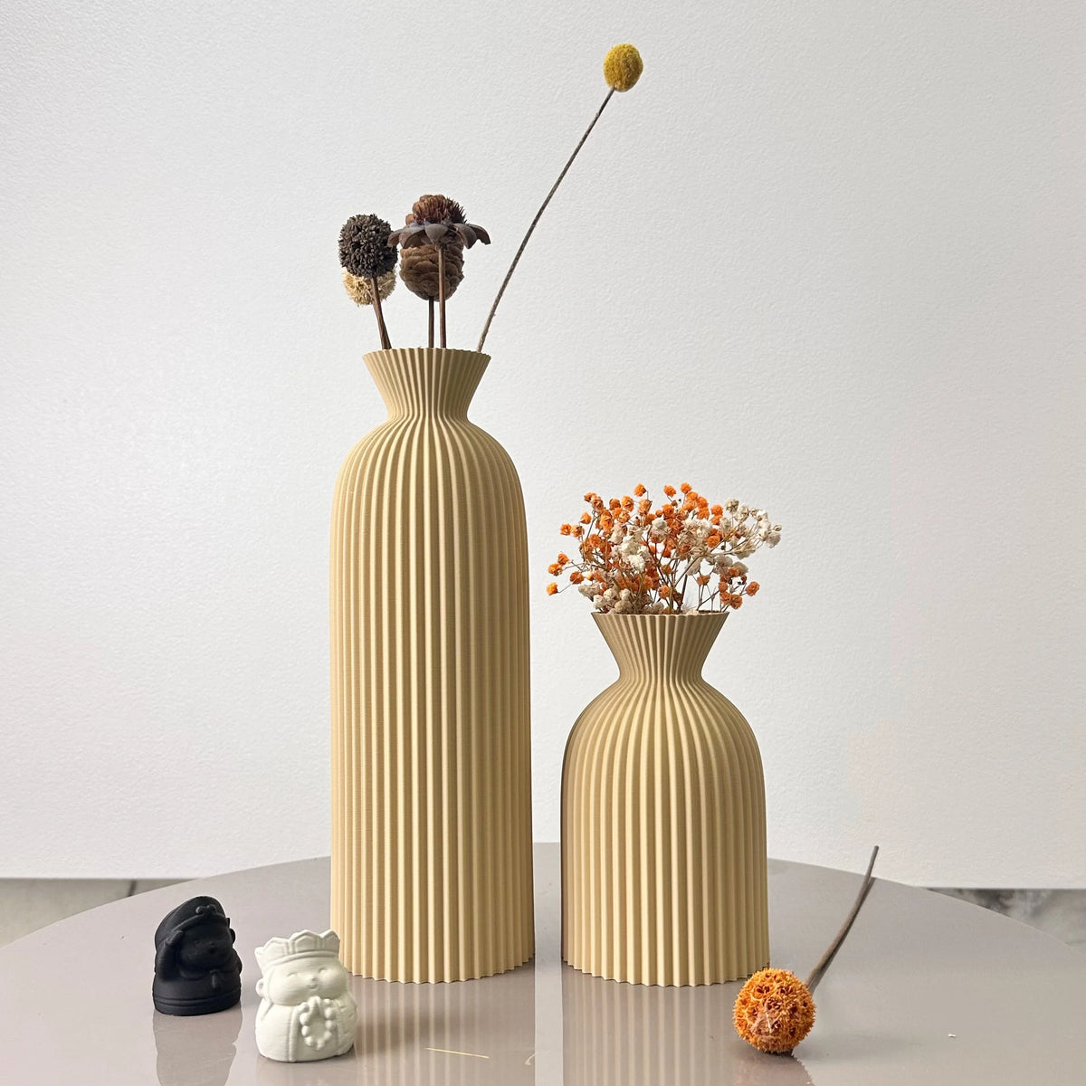 Ripple 2-piece vase set in timber