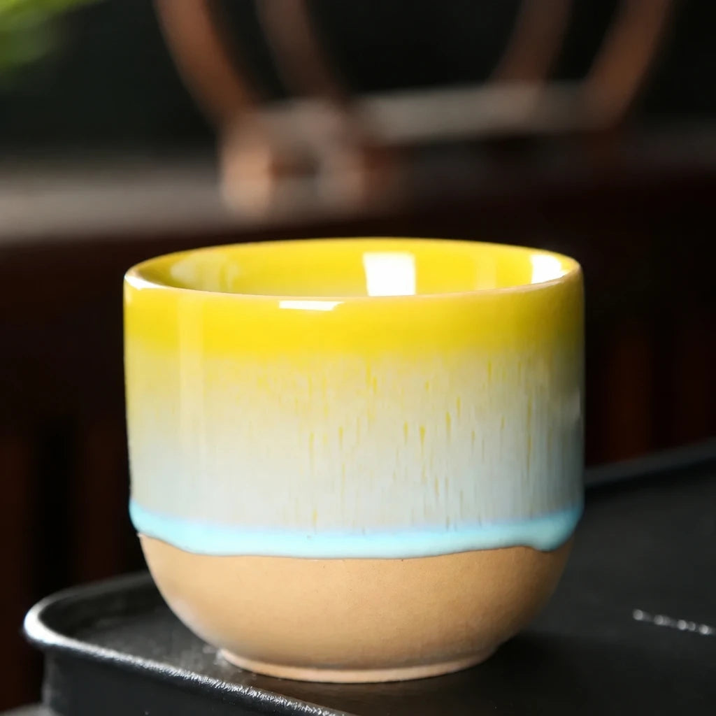 Ember Jianzhan tea cup in yellow