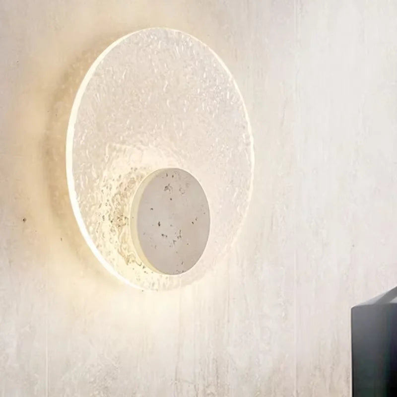Orbit marble circle LED wall light