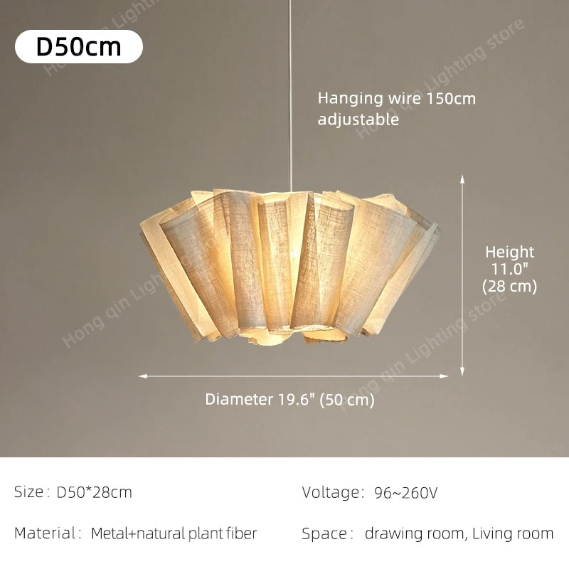 Pleat fabric pendant light, 50 cm