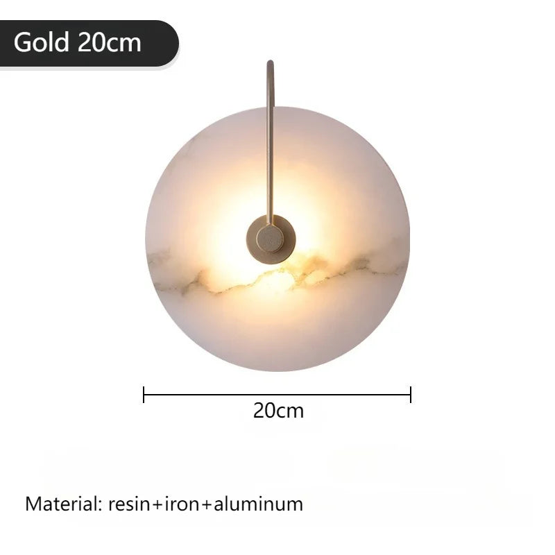 Vale alabaster wall light in gold, Style A