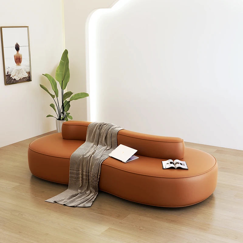 Serpentine curved sofa in Fabric E