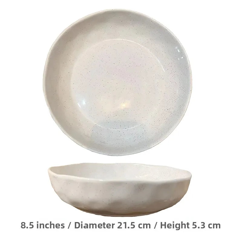 Coil ceramic deep dish in white