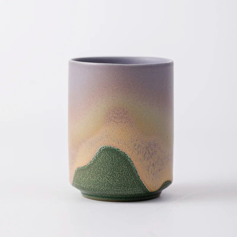 Dusk rough pottery cup in Sunlit