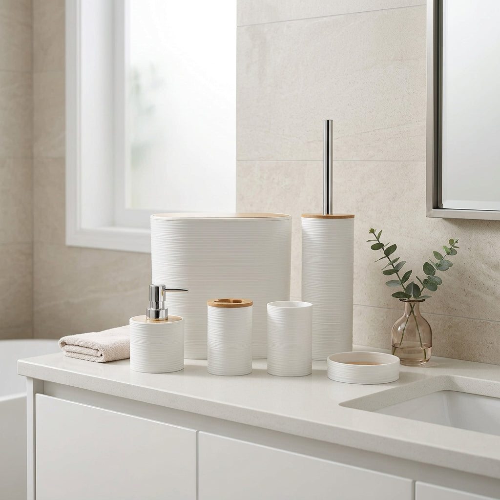 Dune 6-piece bathroom set in white