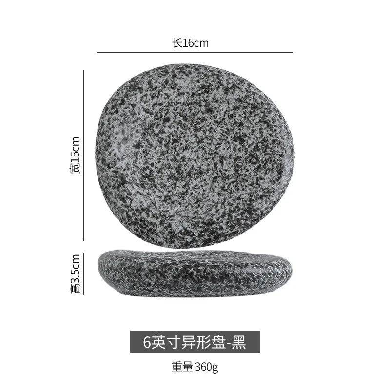 Cairn stone-pattern porcelain plate