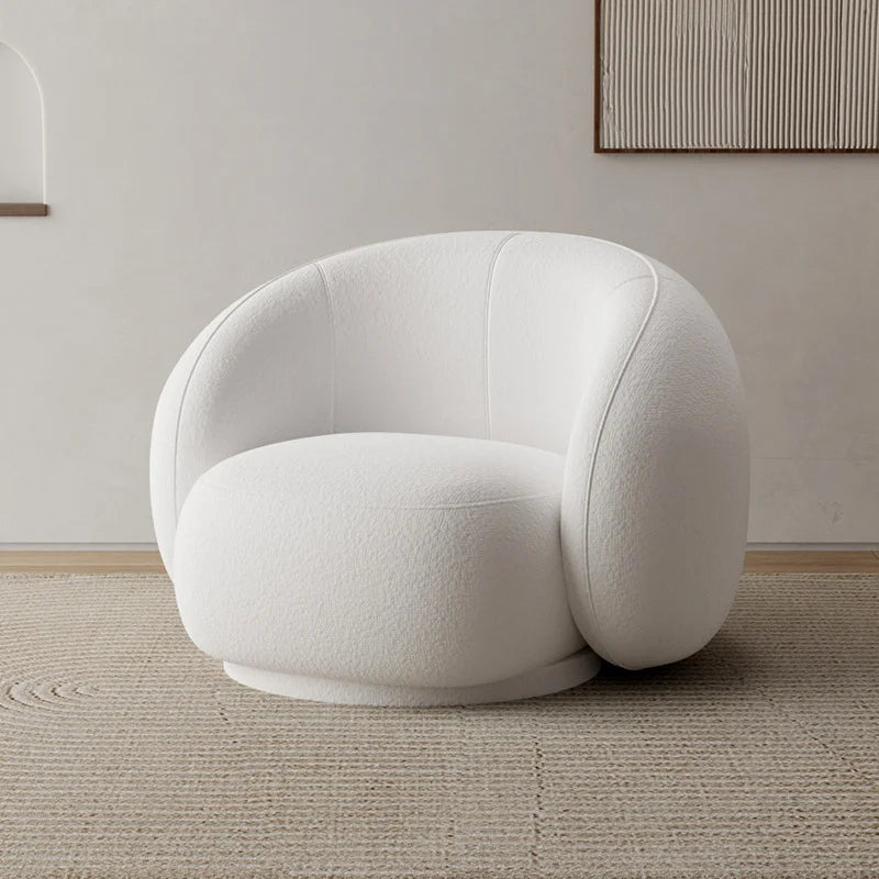 Nord velvet accent chair in rice white