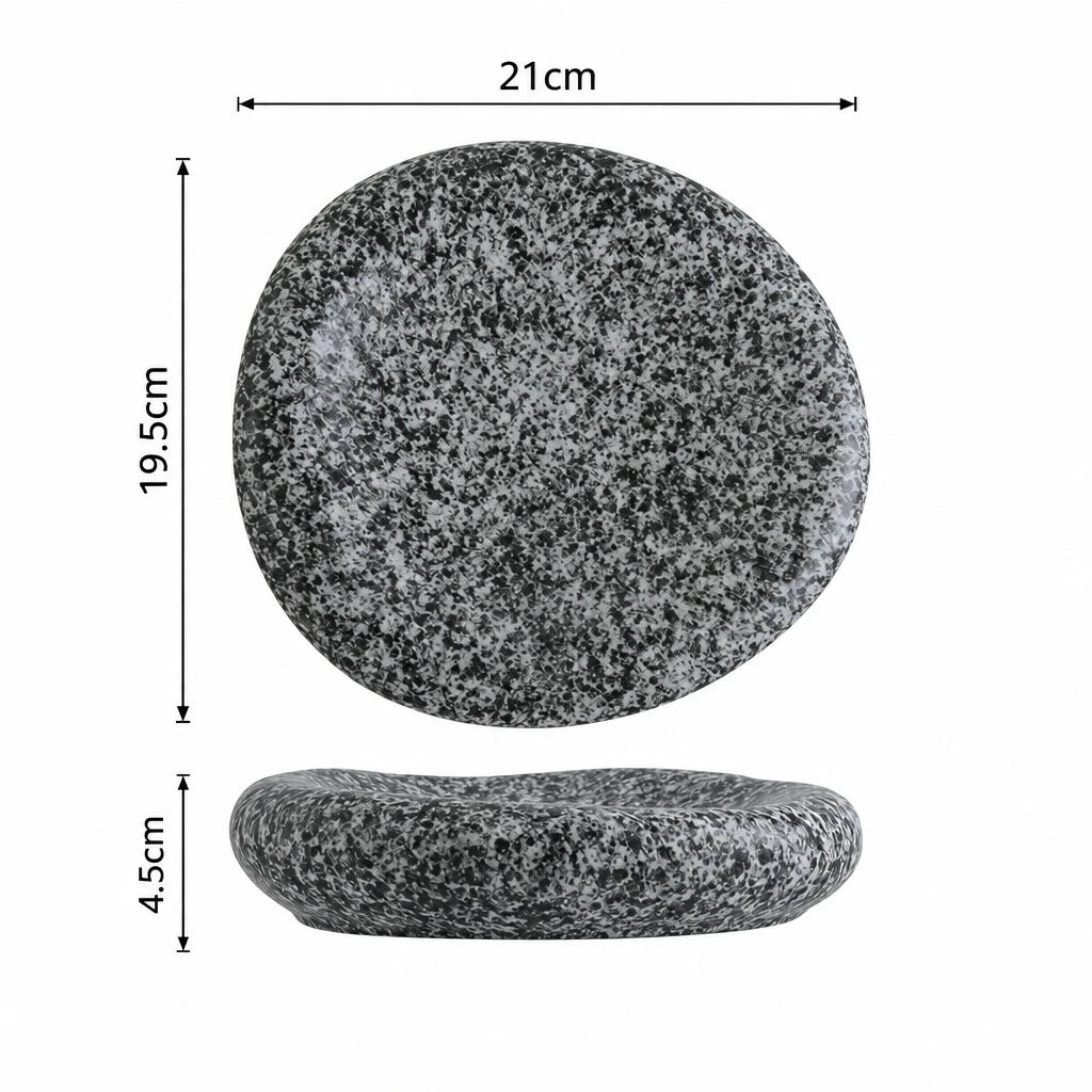 Cairn stone-pattern porcelain plate in stone