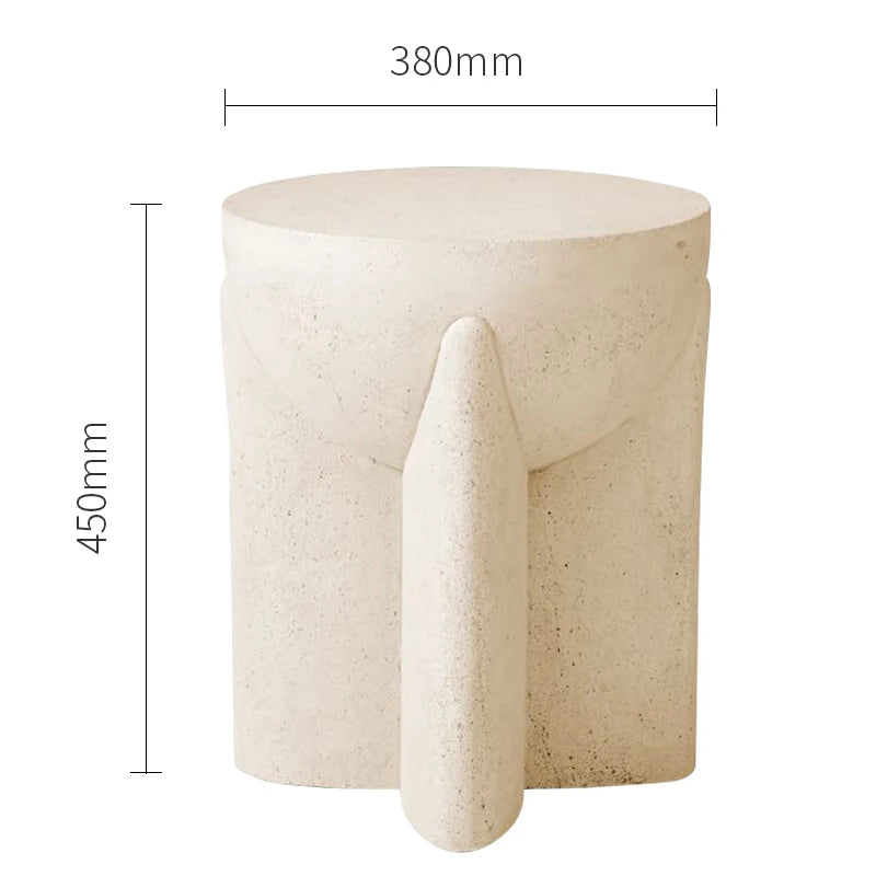 Halo round side table in cream