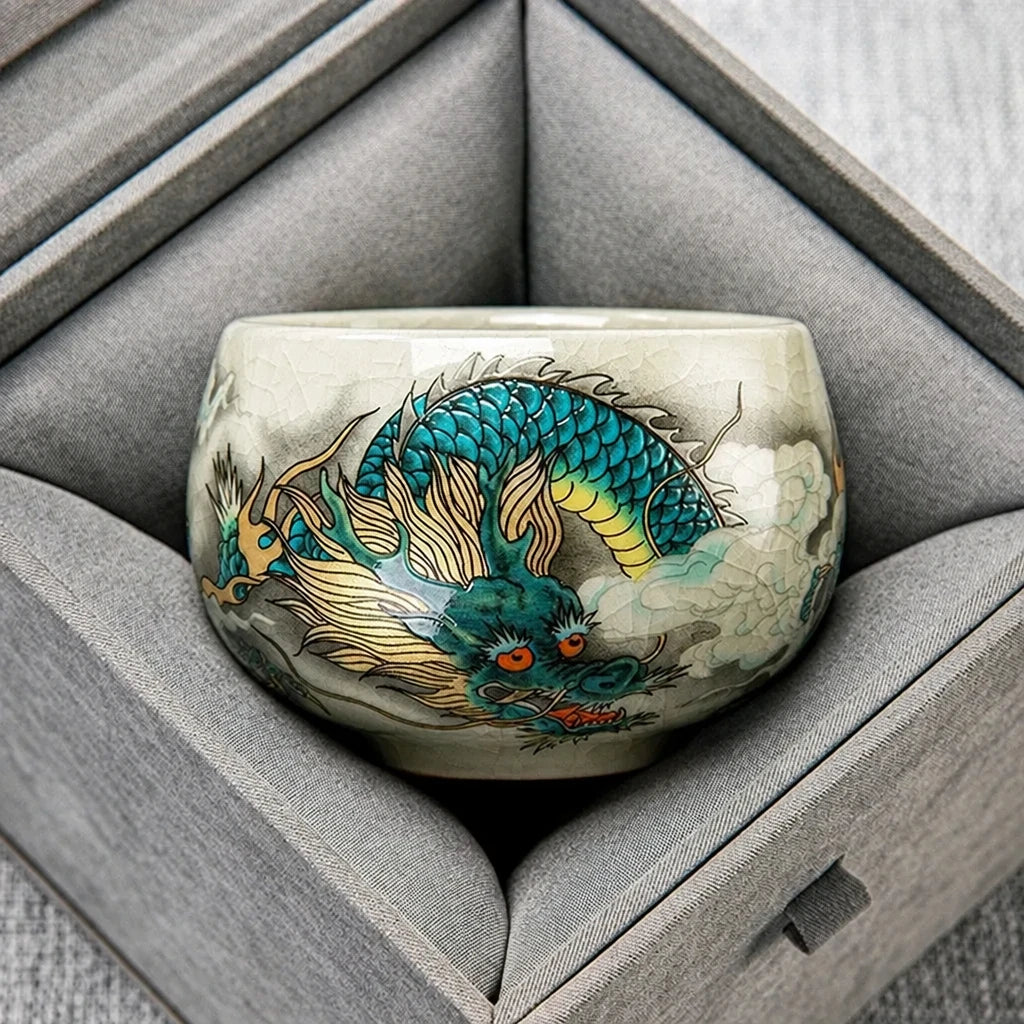 Opal jade-white tea cup, gloss finish, Style D