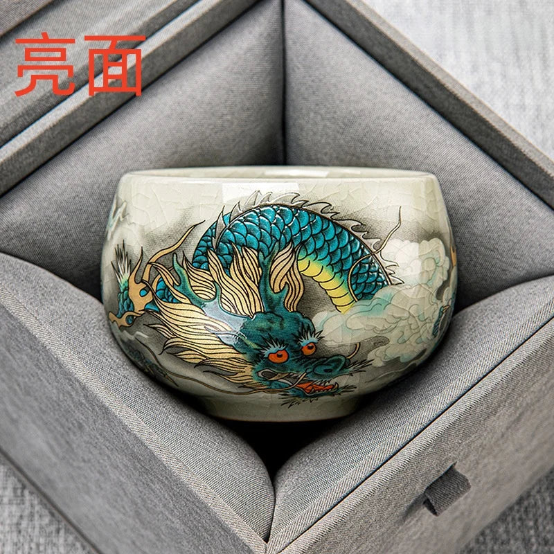 Opal jade-white tea cup, gloss finish, Style D