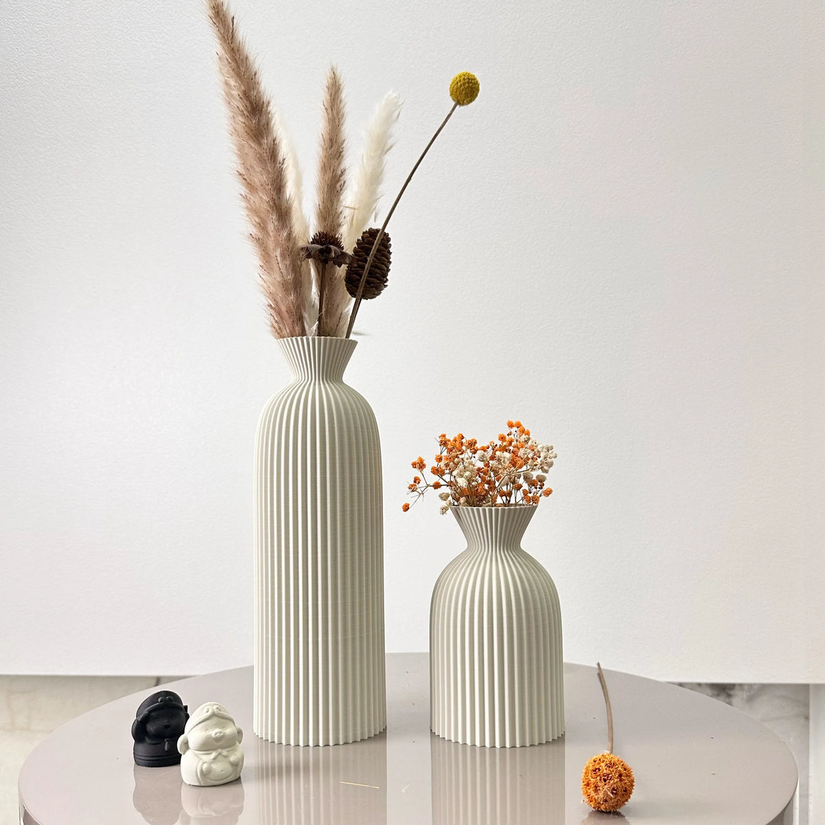 Ripple 2-piece vase set in oat