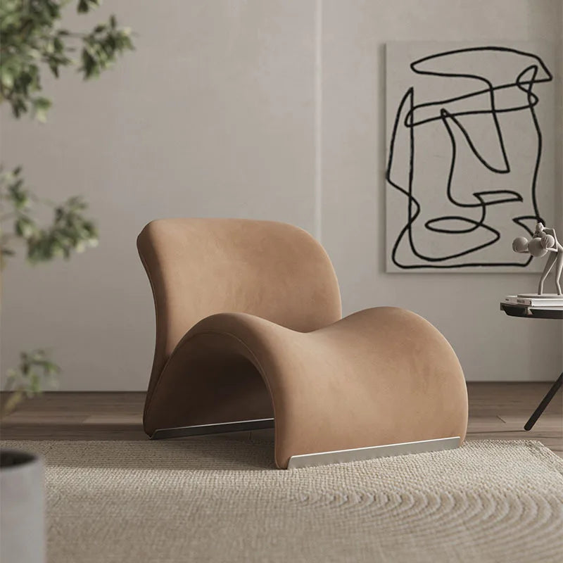 Pebble lazy lounge chair in chestnut brown