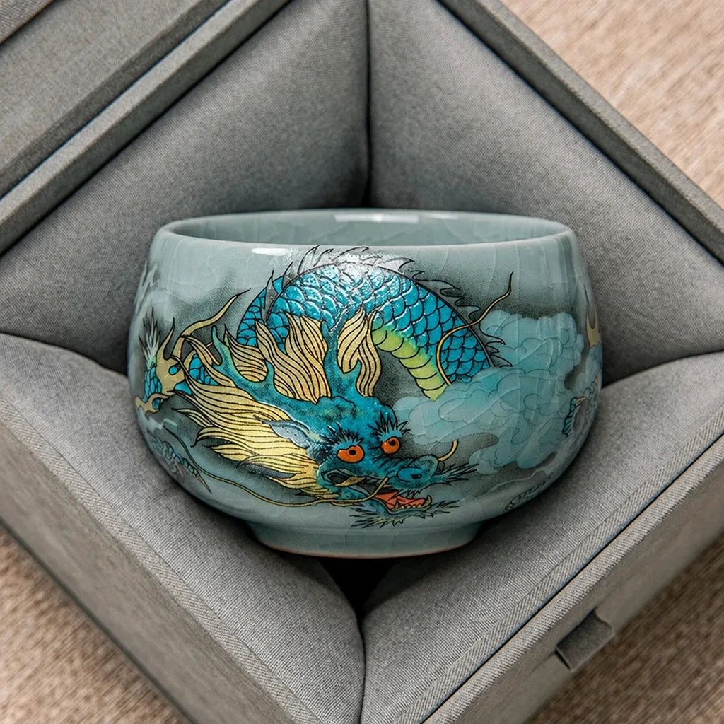 Opal jade-white tea cup, gloss finish, Style A
