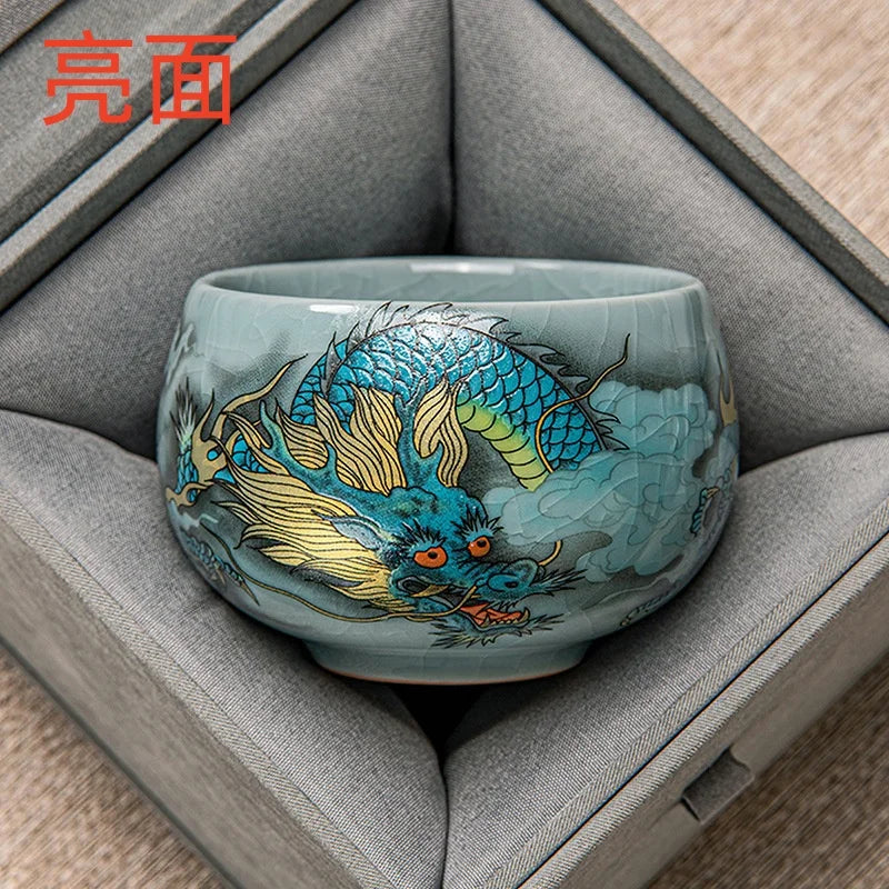 Opal jade-white tea cup, gloss finish, Style A