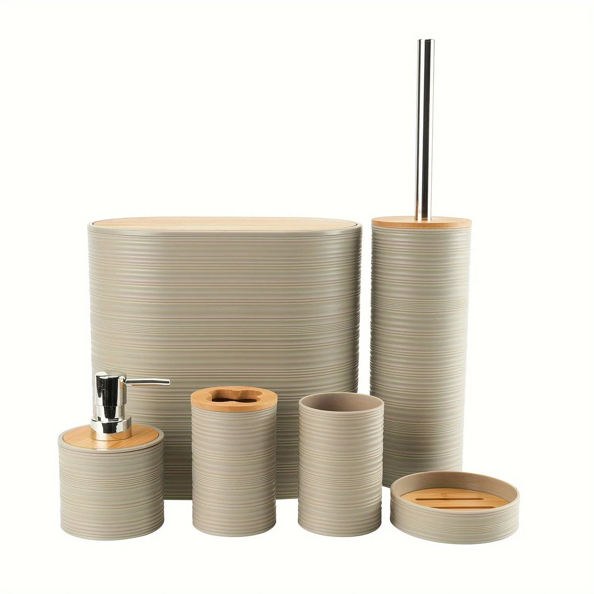 Dune 6-piece bathroom set in cream
