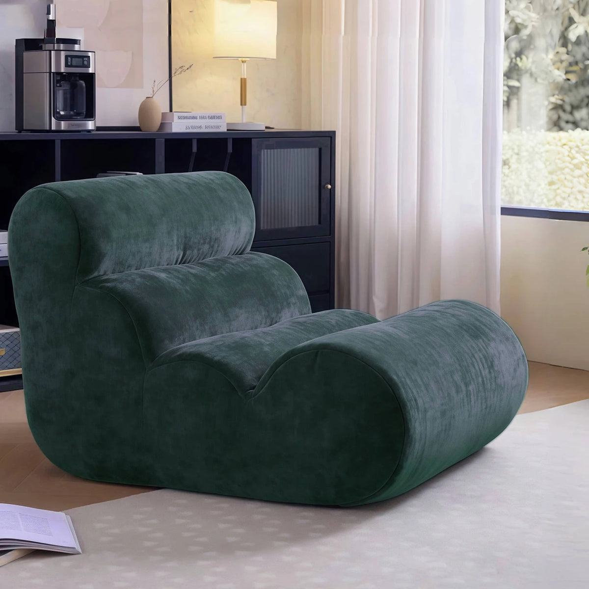 Drift curved floor lounge in green