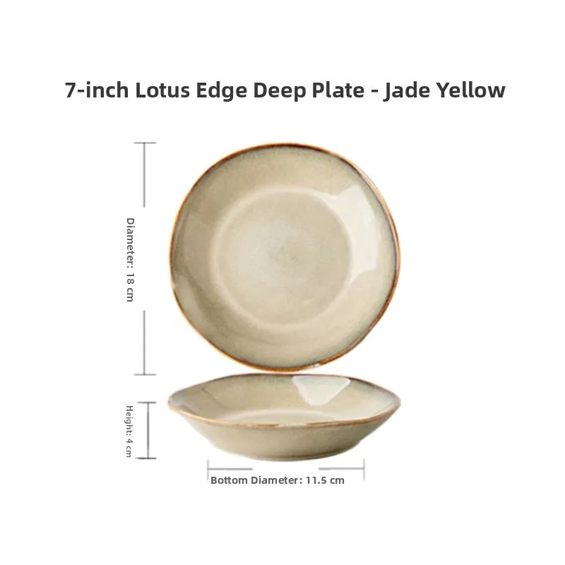 Coil ceramic deep dish in lemon