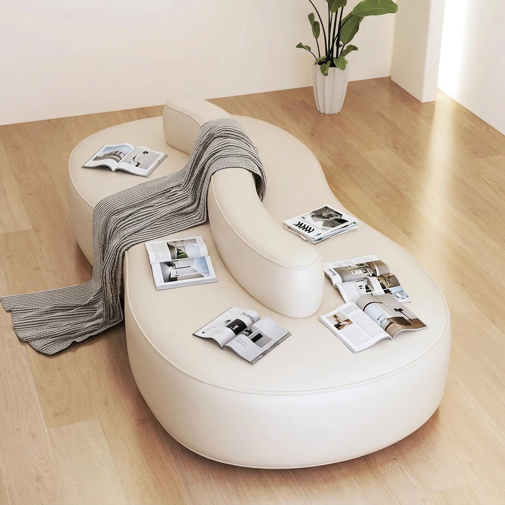 Serpentine curved sofa