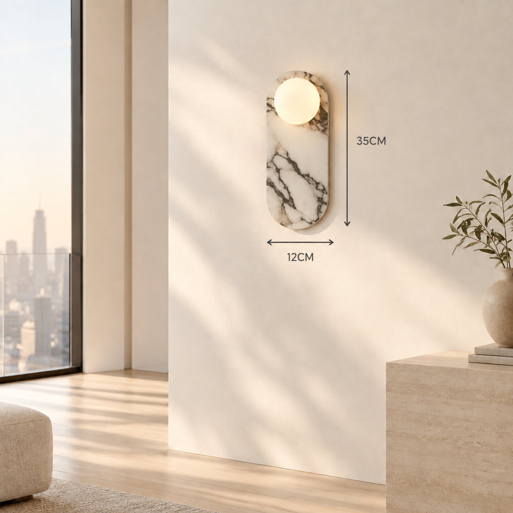 Quarry marble wall light, 1 light, 35 cm