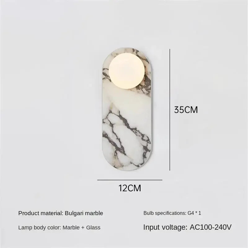 Quarry marble wall light, 1 light, 35 cm