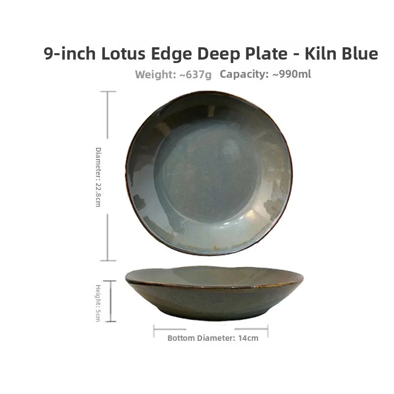 Coil ceramic deep dish in navy