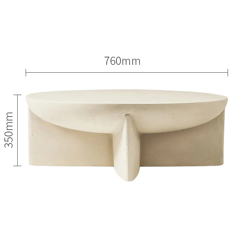 Halo round coffee table in cream