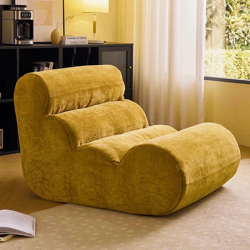 Drift curved floor lounge in yellow