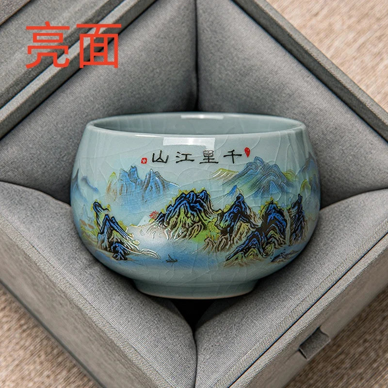 Opal jade-white tea cup, gloss finish, Style C