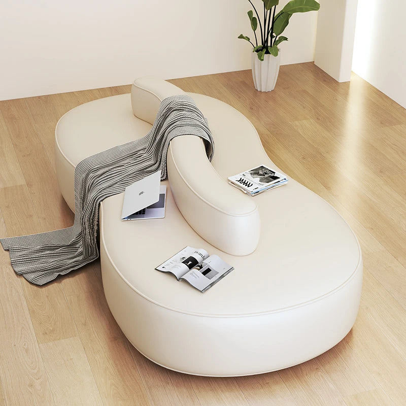 Serpentine curved sofa in Fabric C