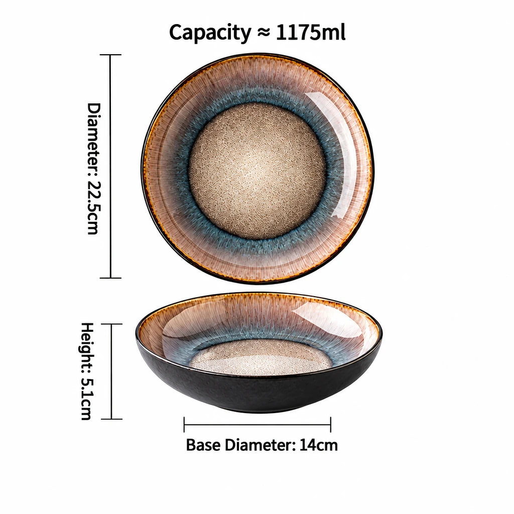Aster gradient glaze bowl set in Flame