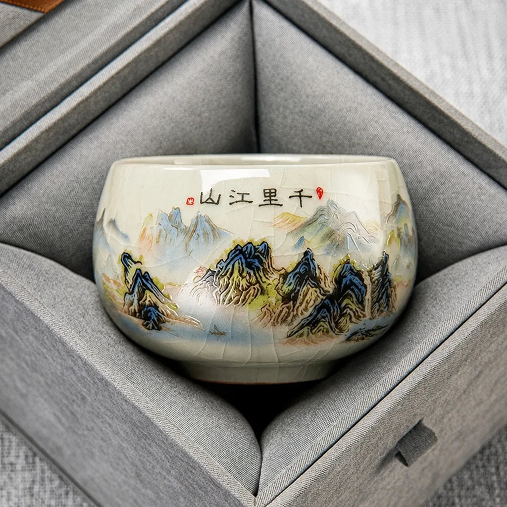 Opal jade-white tea cup, gloss finish, Style B