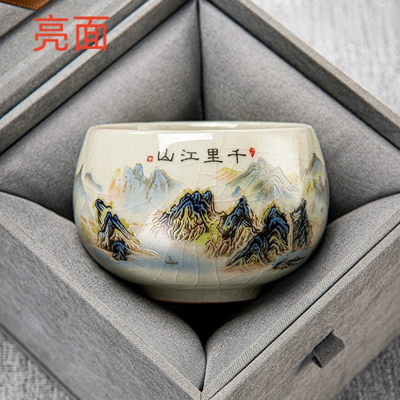 Opal jade-white tea cup, gloss finish, Style B