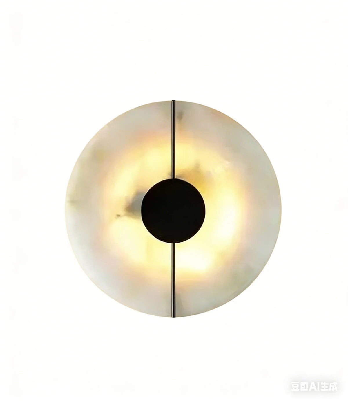 Vale alabaster wall light in black