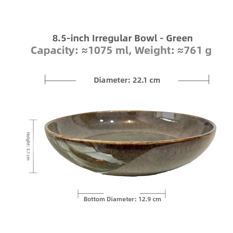 Coil ceramic deep dish in olive